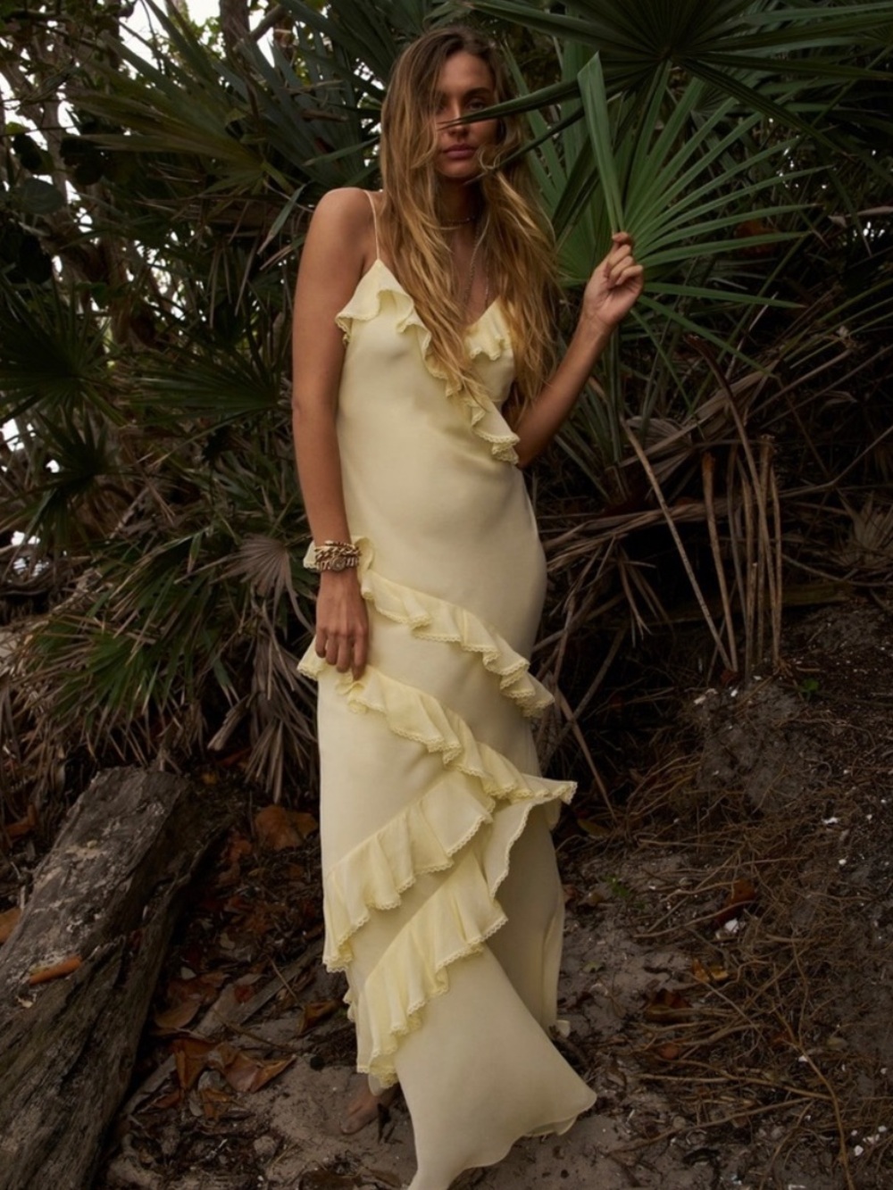 LoveShackFancy Rialto Ruffle Silk Blend Chiffon Maxi Gown Size 10 NEW $795 MSRP - Picture 3 of 7
